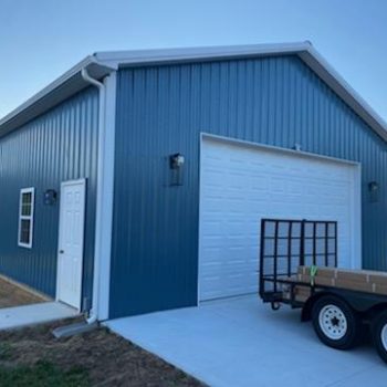 Delaware garages in Heron Blue - The Amish Tradesman