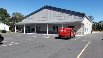 A commercial pole barn building built by The Amish Tradesmen in Seaford, Delaware.